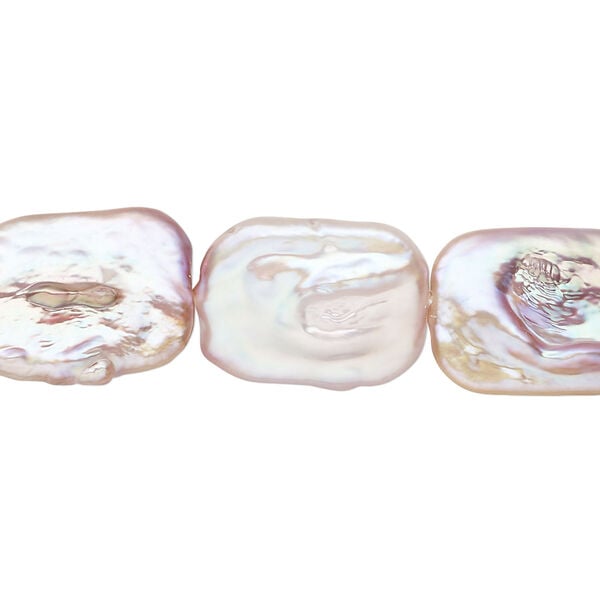Freshwater pearl 1pkg1, flat rectangle, approximately 8 inch mauve 17x12mm-18x14mm cultured image number 0