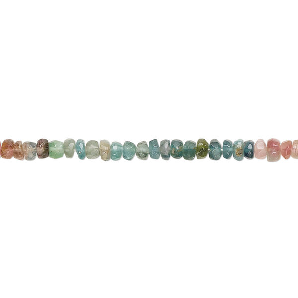 Multi-tourmaline 1pkg1, hand-cut faceted heishi bead natural 14 inch 3x1mm-4x2mm image number 0