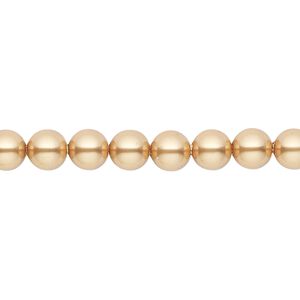 Pearl 500pk bright gold, Crystal Passions® 6mm round 5810