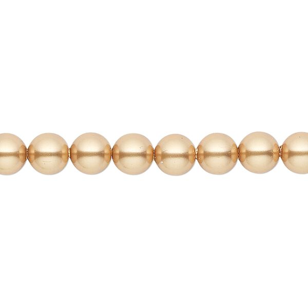 Pearl 500pk bright gold, Crystal Passions® 6mm round 5810 image number 0