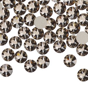 Flat back 288pk greige foil back, Swarovski® 6.32-6.5mm rose round SS30 2088