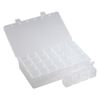 Organizer box, plastic, clear, 9 x 5-1/4 x 2-inch rectangle with tray insert, (7) 4-cell containers and snap top. Sold individually. image number 1