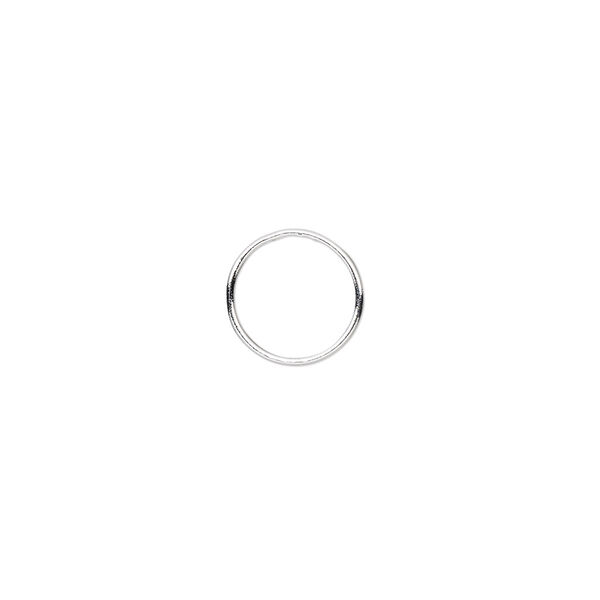 Jump ring, sterling silver, 10mm soldered round, 8.9mm inside diameter, 22 gauge. Sold per pkg of 10. image number 0
