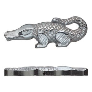 Hemalyke™ 1pkg1, half-drilled 1-sided alligator focal 42.5x15mm