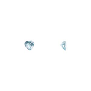 Gem, cubic zirconia, aqua blue, 4mm faceted heart, Mohs hardness 8-1/2. Sold per pkg of 5.
