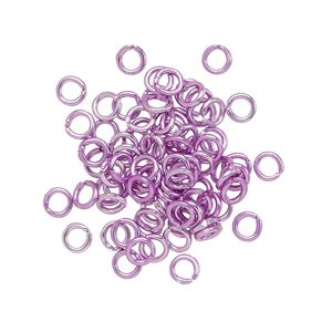 Jump ring, anodized aluminum, light purple, 4mm round, 2.4mm inside diameter, 20 gauge. Sold per pkg of 100.