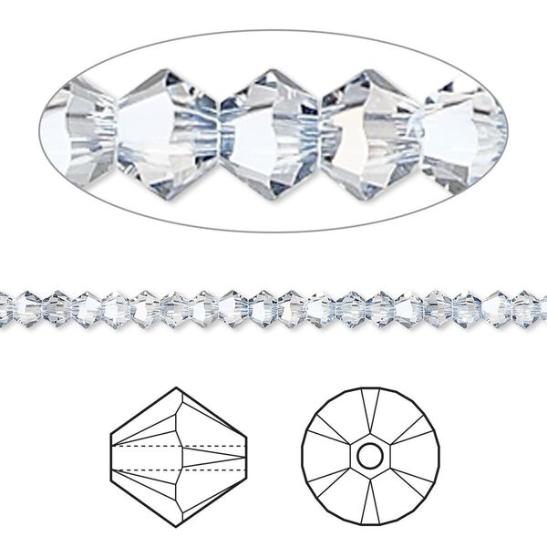 Bead 144pk crystal blue shade, Crystal Passions® 3mm bicone 5328 image number 0