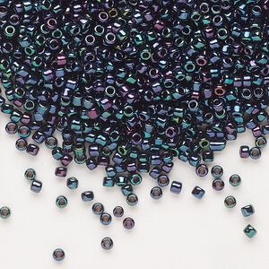 Seed bead, Dyna-Mites™, glass, pkg/40g, #11 round, opaque iris blue, (90501 11/0 RR).
