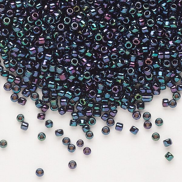 Seed bead, Dyna-Mites™, glass, pkg/40g, #11 round, opaque iris blue, (90501 11/0 RR). image number 0