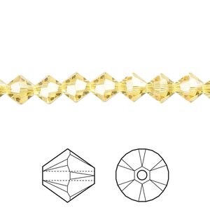 Bead 24pk light topaz, Crystal Passions® 6mm bicone 5328