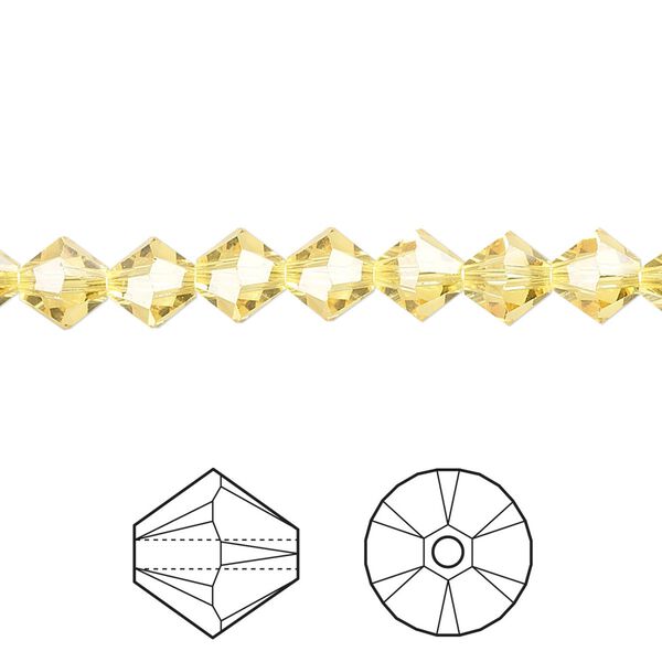 Bead 24pk light topaz, Crystal Passions® 6mm bicone 5328 image number 0