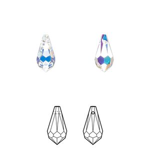 Drop 4pk crystal AB, Crystal Passions® 11x5.5mm pendant teardrop 6000