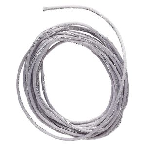 Cord, Satinique™, nylon, silver and grey, 2mm regular with vertical stripe. Sold per 10-foot section.
