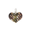Drop, lampworked glass 1pkg1, opaque multicolored, 19x17mm-22x20mm single-sided heart with checkerboard pattern. image number 1