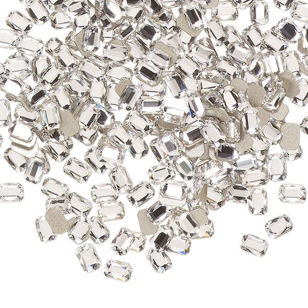 Flat back 720pk crystal foil back, Swarovski® 3.7x2.5mm emerald jewel 2602 image number 0