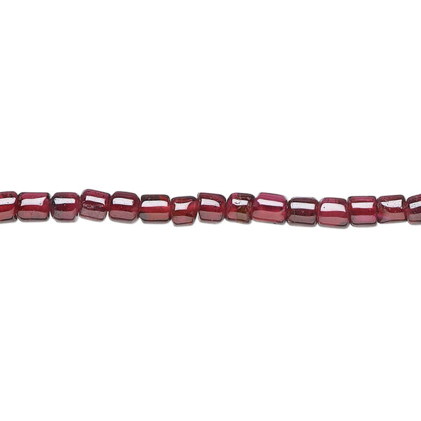Bead, garnet (dyed), 3mm hand-cut tube, C grade, Mohs hardness 7 to 7-1/2. Sold per 15-1/2" to 16" strand. image number 0