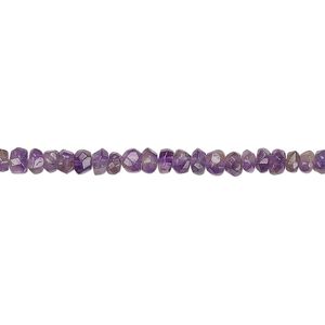Amethyst 1pkg1, hand-cut faceted rondelle bead natural 13 inch 3x2mm-4x3mm