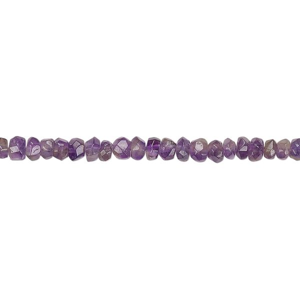 Amethyst 1pkg1, hand-cut faceted rondelle bead natural 13 inch 3x2mm-4x3mm image number 0