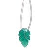 Green onyx 1pkg1, hand-cut top-drilled carved leaf bead 18x12mm image number 0