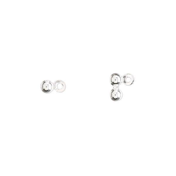 Bead tip, sterling silver, 6x3mm round side clamp-on. Sold per pkg of 14. image number 0