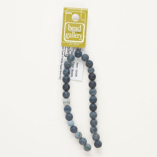 Crackle agate 1pkg1, matte round bead C grade, 8 inch 8mm image number 0