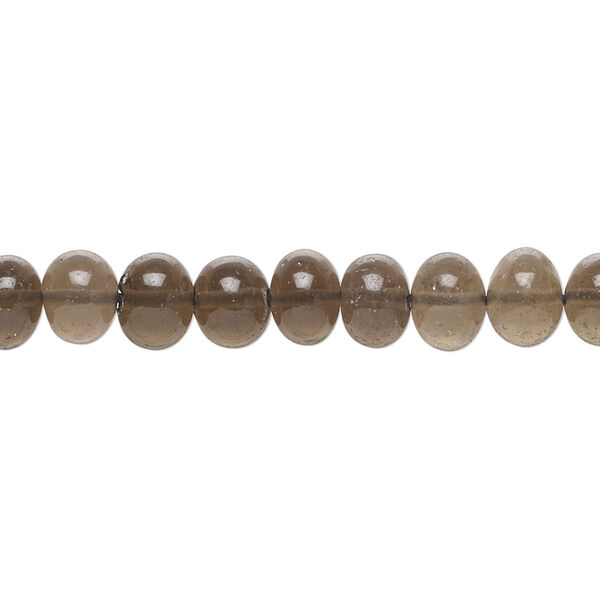 Smoky quartz 1pkg1, hand-cut rondelle / round bead 14 inch 6x4mm-7x6mm / 6-7mm image number 0