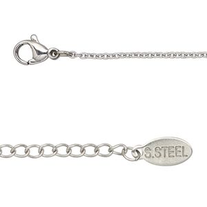 Chain 1pkg1 cable, 1.5mm / lobster claw clasp, stainless steel 16 inch