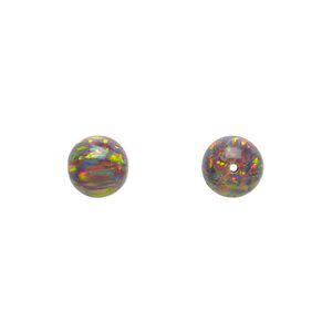 Bead, Mexican "opal" (silica and epoxy) (man-made), 8mm round. Sold individually.