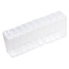 Organizer, acrylic, clear and white, 50x27x13mm rectangle box with snap top. Sold per pkg of 10. image number 1