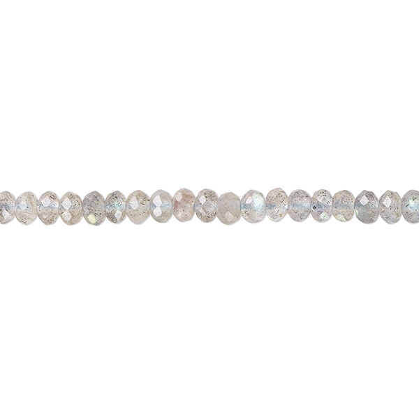 Bead, labradorite (natural), 3x2mm faceted rondelle, A- grade, Mohs hardness 6 to 6-1/2. Sold per 15-1/2" to 16" strand. image number 0