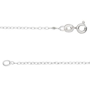 Chain 1pkg1 sterling silver cable, 1.2mm / springring clasp, Gossamer™ 20 inch