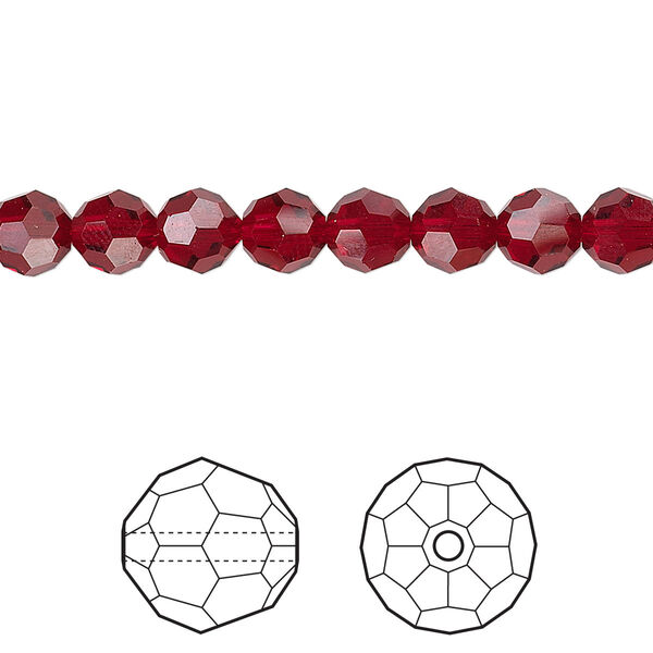 Bead 12pk Siam, Crystal Passions® 6mm round 5000 image number 0