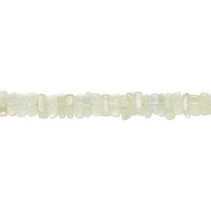 Prehnite 1pkg1, hand-cut square rondelle bead natural 8 inch 4x1mm-6x2mm