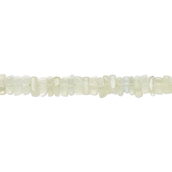 Prehnite 1pkg1, hand-cut square rondelle bead natural 8 inch 4x1mm-6x2mm image number 0