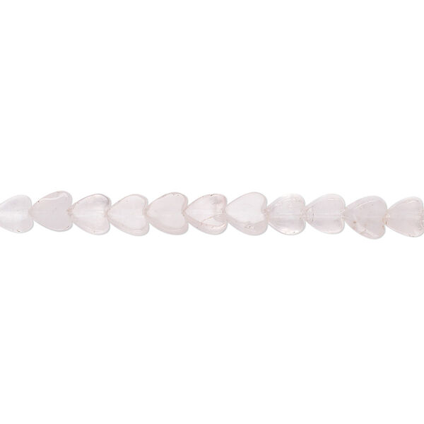 Bead, rose quartz (natural), 4x4mm flat heart, B grade, Mohs hardness 7. Sold per 15-1/2" to 16" strand. image number 0