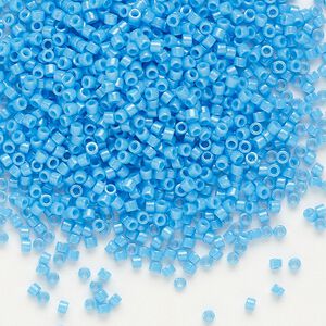 Seed bead, Delica®, glass, pkg/7.5g, #11 round, opaque dark turquoise (DB-0659).