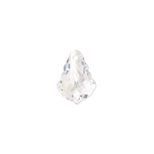 Drop, cubic zirconia, clear, 16x11mm hand-drilled faceted baroque, Mohs hardness 8-1/2. Sold individually.