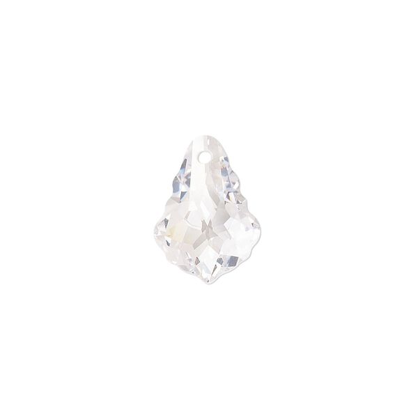 Drop, cubic zirconia, clear, 16x11mm hand-drilled faceted baroque, Mohs hardness 8-1/2. Sold individually. image number 0