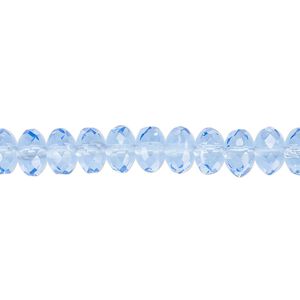 Bead, Czech fire-polished glass, sapphire blue, 7x5mm faceted rondelle. Sold per 15-1/2" to 16" strand.