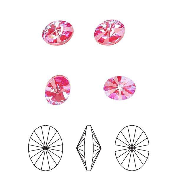 Chaton 6pk crystal royal red DeLite, Crystal Passions&reg; 8x6mm oval rivoli 4122 image number 0