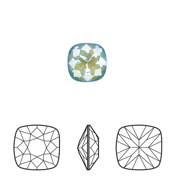 Fancy stone 144pk crystal silky sage DeLite, Swarovski® 10mm cushion 4470 image number 0