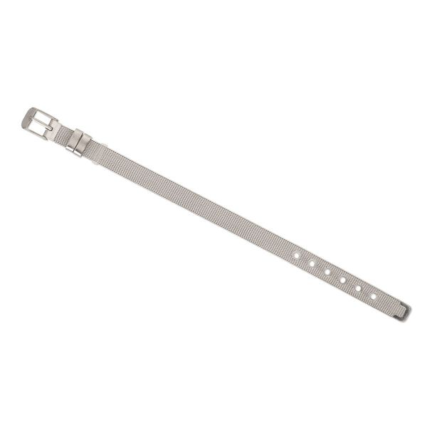 Bracelet, stainless steel, 10mm flat wide, adjustable from 5 to 7 inches with buckle clasp. Sold individually. image number 0