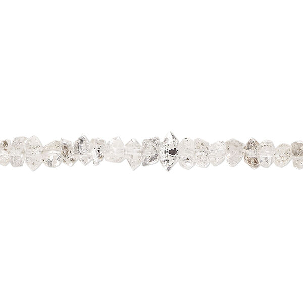 Bead, quartz crystal (natural), 3x2mm-6x3mm hand-cut double point, B- grade, Mohs hardness 7. Sold per 15-inch strand, approximately 160 beads. image number 0