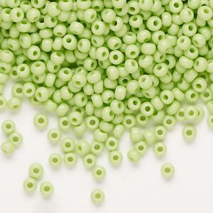 Seed bead, Preciosa Ornela Czech glass, pkg/500g, #8 rocaille, opaque pale green, (53410).