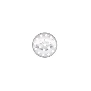 Component, silver-plated aluminum, 13mm perforated disc. Sold per pkg of 10.