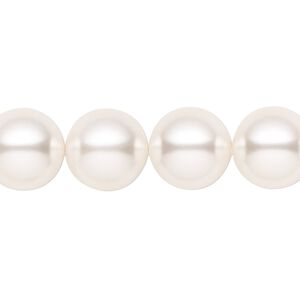 Pearl 100pk white, Crystal Passions® 12mm round 5810