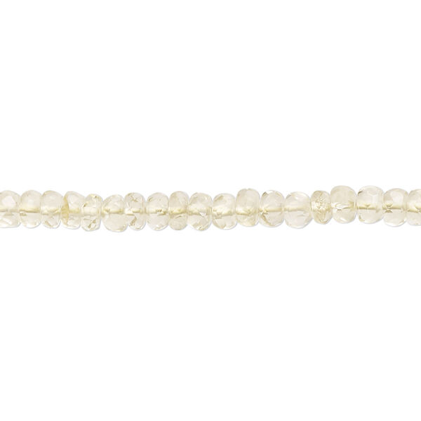 Lemon quartz 1pkg1, hand-cut faceted rondelle bead 13 inch 3x2mm-4x3mm image number 0