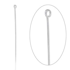 Eye pin, sterling silver-filled, 2-1/16 inches, 26 gauge. Sold per pkg of 100.