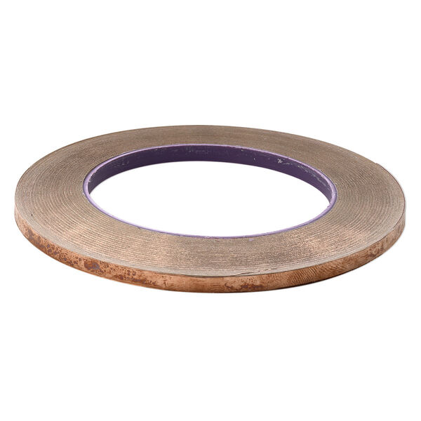 Adhesive copper foil, Venture Tape® MasterFoil™ Plus, 5.56mm wide and 1mm thick with adhesive backing. Sold per 36-yard roll. image number 0