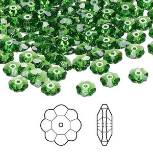 Margarita flower 144pk fern green, Crystal Passions® 6x2mm 3700
